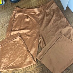 Torrid wide leg satin high rise pant Bronze